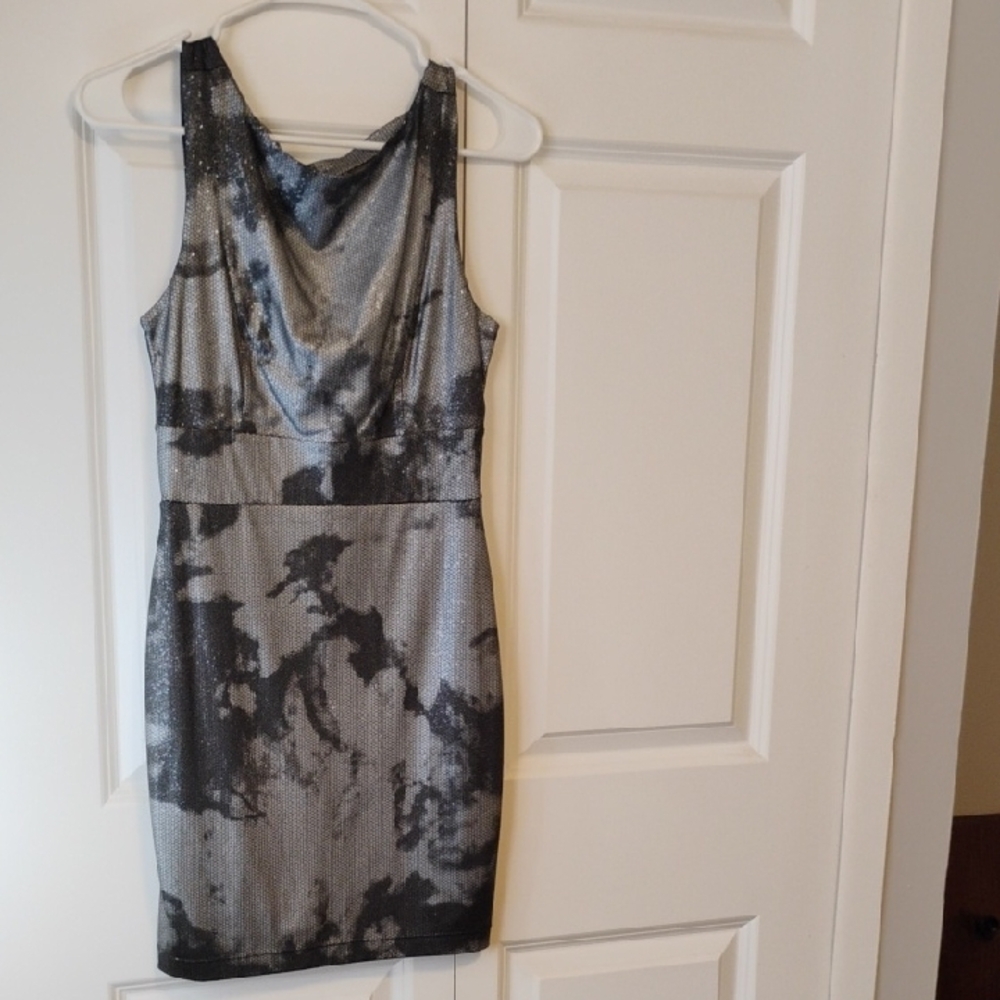 Forever 21 Gray and Black Sheath Mini Dress Cowl Neck